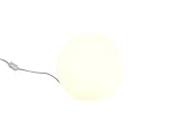 Reality Leuchten Tischleuchte Kugel, ohne Leuchtmittel, Durchmesser 20 cm, mit Schnurschalter, 1 x E27 maximum 25 W, Glas opal weiß R5220-07