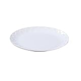 Weiße Melaminteller, runde Teller, flache Teller, Plastikgeschirr, Gemüseteller, Speiseteller, Teller im westlichen Stil, runde Teller for den gewerblichen Gebrauch im Großhandel.(White2,9.18in)
