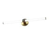 HYHDDM LED-Wandleuchte, 360 ° verstellbar, für Badezimmer – linear, modern, auf Spiegel mit weicher und gleichmäßiger Beleuchtung, Schminktisch, Kunstausstellung (Gold, 59 cm)