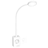 PRINCEWAY LED Wand Leselampe, Wandlampe Steckdosenlampe Dimmbar Weiß mit Stecker und Steckdose für Schlafzimmer Kinderzimmer, Zwei Berührungsschalter, 3er Lichtfarben, USB Ausgangs Ladefunktion