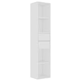 vidaXL Bücherregal mit 4 Regalböden 2 Schubladen Standregal Büroregal Wandregal Schrank Aktenregal Regal Weiß 36x30x171cm Holzwerkstoff