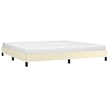 vidaXL Polsterbett Bett Kunstlederbett Doppelbett Bettgestell Bettrahmen Lattenrost Schlafzimmerbett Schlafzimmermöbel Creme 200x200cm Kunstleder