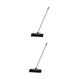 Ipetboom 2st Gartenbesen Großer Besen Lagerbesen Schneebesen Besenkehrer Winkelbesen Innenbesen Garagenbesen Terrassenkehrmaschine Lobbybesen Bodenschrubber Hof Besen Rostfreier Stahl Black