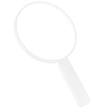 SOIMISS Reise Handspiegel Rund mit Griff Weiß Handlich für Make Up und Hautpflege im Alltag und Reisen