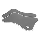 SHINEOFI 2 Stück Pack Futtermatten für Kleine Haustiere in Knochenform rutschfeste Strapazierfähige Napfunterlagen für Hunde und Katzen Pflegeleichte Futterplatzmatten