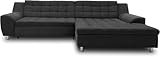 DOMO. collection Ecksofa Merida, Sofa in L-Form, Eckcouch, Couch-Garnitur, Polsterecke 304 x 200 x 84 cm (BxTxH), dunkelgrau