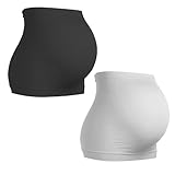 LATRAT 2 Stück Bauchband, Mutterschafts-Bauchstützgürtel, Verstellbarer Mutterschaftsgürtel für Schwangerschaft und Wochenbett, Grau, Schwarz