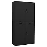Chusui Büroschrank, Aktenschrank, Werkzeugschrank, Metallschrank, Stahlschrank, Kellerschrank, Universalschrank, Lagerschrank, Büro Schrank, Garagenschrank, Anthrazit 90x40x180 cm Stahl