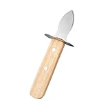 COLLBATH Edelstahl Austernmesser mit Holzgriff Langlebiger Muschelöffner für Austern Jakobsmuscheln und Clams Praktisches Küchenwerkzeug für Zuhause Grill und Picknick