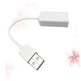 CAXUSD Soundkarte USB Externer Stereo Sound Splitter Konverter Ton Mit Kabelleitung Sound Für Notebooks Externer USB-Stereo-Sound-Splitter-konverter Adapter Kopfhörer Weiß