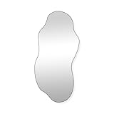 SensaHome Luciano Wandspiegel – Organischer Spiegel – Asymmetrisches Design – 120 x 60 cm – Schwarz