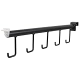 SHINEOFI Metall Regalhaken 5 Fach Aufhänger für Drahtregale Schwarzer Mehrzweck Haken mit 20 Klickverschluss für Supermarkt und Garagenpräsentation