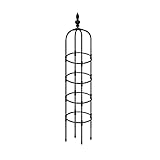 1,8m Garten Obelisk Rankhilfe Rankhilfe für Kletterpflanzen Rostfreier Metallbogen mit Kunststoffbeschichtung Topfpflanzenstütze Ständer für Blumen und Tomaten