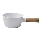 Cabilock 1 Salatschüssel Mit Holzgriff Milchwärmer Pfanne Milchkännchen Krug Dessertschüssel Nudelschüssel Saucen Servierkrug Französische Zwiebelschalen Porzellanschale