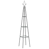 Garten-Rankhilfen 2 STK., Xichuzi Rankgitter, Rosenstütze, Pflanzen Kletterhilfe, Rosenspalier, Erdbeer Holder, Kletterpflanzen Rankhilfe, Dunkelgrün 35x35x195 cm Eisen