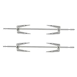HANABASS 2 Sets Universal Outdoor Drehspieß Ersatz Hähnchen Rotierend Für Elektrogabel Zubehör Stangen Picknick Motor Friteuse Grillsystem Metall Fischofen Truthahn Grillspieß