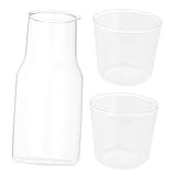 LIFKOME Hochborosilikat glaskaraffe Transparent mit Deckeln Vielseitiger Wasserkrug für Kalte Getränke Robustes Glas Praktische Karaffe für Haushalt und Büro Wiederverwendbar