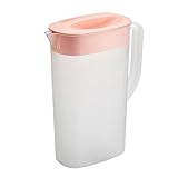 Kanne mit Deckel, Karaffen, Mischgetränke, Wasserkrug für heiße/kalte Limonade, Saft, Getränkeglas, Eistee-Wasserkocher Glasbecher Gesetzt (Pink, One Size)