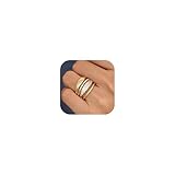 Chriscoco 4 Stück Gold Ringe Frauen 14 Karat Vergoldete Ringe Set Ring Gold Damen Daumenring Verlobungsringdamen Gold Fingerring Ringe Gold Wasserfest - Mit Schmuckschatulle