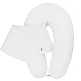 sei Design Stillkissenbezug 100% Baumwolle passend für Stillkissen XXL, Bezug für Schwangerschaftskissen, Seitenschläferkissen 190 x 30 cm, mit Reißverschluss, waschbar und Schadstoffgeprüft