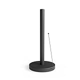 Minismus Küchenrollenhalter Stehend - Papierrollenhalter mit Anti-Roll Arm - Stabiler Küchenrollenständer ohne Bohren - Küchenpapierhalter Modern für Standardrollen (Schwarz)