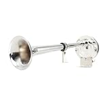 Atsoya Marine Horn 30W 12V Einzelne Trompete Edelstahl Horn 125 Dezibel Hohe Elektrisches Hupe für Schiffe Boote, Yachten, Wohnmobile, LKWs, SUVs