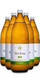 Aloe Vera Saft Direktsaft mit Gel Stücken aus dem reinen inneren Gel des Aloe Vera Blattes | 100% bio ohne Zusätze | durchschnittlich 1200mg/l Aloverose | 6 x 1000ml
