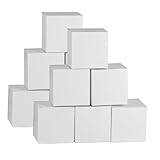 12 Stück Geschenkbox Kleine Geschenkboxen Weiß, 10x10x10 cm Weiße Papier Karton Geschenkschachteln mit Deckel für Geschenke, Partys, Geburtstag, Hochzeit, Kommunion, Halskette, Ohrring, Süßigkeiten