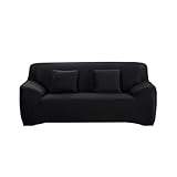 DOTBUY-SHOP Stretch Sofa Überzug, Super weich und Elastische Couch überzug 1 2 3 4 Sitzer Stretchbezug Sofabezug Unifarben Universal Sofa Cover Sofaschoner Möbelschutz (Grau,3 Sitzer)
