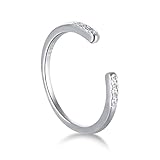 Musihy Damen Ringe Silber 925, Ring Zirkonia Silberring Damen Zeigefinger Ring Öffnen Größe 57 (18.1)