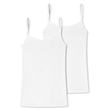 Uncover by Schiesser - Cotton - Spaghetti Top - 2er Pack (M Weiß)