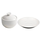 Ciieeo Schmortopf Aus Keramik Kleiner Schmortopf Mit Deckel Dampfschüssel Dampf Suppenschüssel Obstschale Keramiktopf Keramikgeschirr Dessertschale Suppenschüssel Aus Keramik Weiß