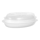 MAGICLULU Dampfgargerät für Fisch mit Deckel Große Kapazität für Gedämpfte Brötchen und Dumplings Mikrowellengeeignet Küchenutensil für Praktische Zubereitung