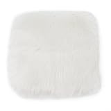 Jonikuper Quadratischer weicher künstlicher Woll-Lammfell-Teppich für Wohnzimmer und Schlafzimmer, weiß, 50 x 150 cm, Plüsch mit rutschfester Unterseite (Weiß, 40 x 40 cm)