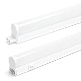 LED Unterbauleuchte Lichtleiste 60cm warmweiß 3000K 990lm flimmerfrei blendfrei mit An/Aus-Schalter, 60cm Netzkabel mit Euro-Stecker Typ C auf C7 & Montagezubehör, L572xB23xH34mm