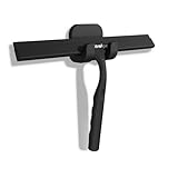 Fensterwischer mit Halterung Scharz - Duschabzieher,Perfekt für Dusche, Fenster,Glas