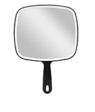 Stianiiie Mehrzweck-Handspiegel mit verzerrungsfreier Reflexion Handspiegel Salon Friseur Friseurspiegel Großer Wandhalterung Handspiegel mit Griff Quadratisch 7.4 'X 10.3'