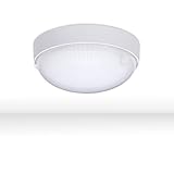 Oktaplex LED Kellerlampe IP65 Badlampe weiß Deckenlampe 4000K Neutralweiß Rund 9W 800lm Deckenleuchte Keller Wasserfest Kellerleuchte Außenleuchte