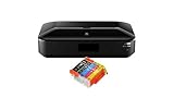 IC-Office iX6850 Farbtintenstrahl Drucker DIN A3+ (Bürodrucker, Fotodruck, Textdruck, 9.600 x 2.400 DPI, WiFi, WLAN, USB, Direktdruck, Print App) schwarz + 5 XL Tintenpatronen