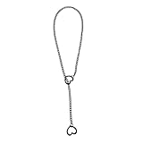 SHINEOFI Halskettenzubehör Punkrock-schmuck Halskette Mit Herzverschluss Chokerkette Herz Halskette Mit Herzkette Herzförmige Halskette Klobige Halsbandkette Rostfreier Stahl Black