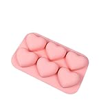 RUYUUEQ Herzbackform Silikon Klein Waschbares Silikon-Kuchen-Kuchen-Süßigkeits-Schokoladen-Dekorationstablett DIY Bastelprojekt Gusseisen Reiniger (Red, One Size)