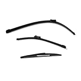 Generisch 3St Autowischerblatt windschutzscheibe auto zübehör Regenwischer Scheibenwischer vorne hinten parabrisas para carro delanteros Wischblätter Ersatz-Wischerblätter Plastik Black