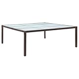 GCHDHAPB Outdoor Outdoor Tisch Garten Esstisch Braun 200x200x74cm Poly Rattan