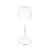 BRILONER - LED Tischlampe kabellos mit Touch, dimmbar in Stufen, aufladbar via USB, warmweiße Lichtfarbe, Nachttischlampe, Leselampe, Tischleuchte, Akku Lampe, Outdoorlampe, 26x10,5 cm, Weiß