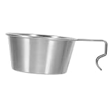 CORHAD Picknick-schüssel Camping-kochschalen Campingschüsseln Suppentassen Mit Henkeln Camping-griffbecher Camping-kochausrüstung Edelstahlschüsseln Reisschalen Silver Rostfreier Stahl