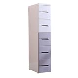 Schubladenschrank mit schmalem Spalt für Bad und Küche, 20 cm breites Regal mit 3 Ebenen, weiße Farboption