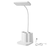 Tischlampen dimmbar - Bürolampe mit Stiftbehälter | Batterie betrieben Office Lampe Batterieaufladbares Schreibtisch Licht für Kinder, Lesen, Lernen, Schlafsaal Home Desk Lamp