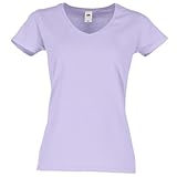 Fruit of the Loom Ladies Iconic 150 V-Neck T-Shirt, Farbe:Soft Lavender, Größe:M