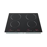 Elektro Keramik Kochfeld, Ceran Kochfeld Schwarz Elektro Keramik Herd Touchscreen-Steuerung 60~250℃ 59.6 * 51cm, für Hitzebeständige Töpfe