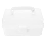 Lurrose Faltbare Werkzeugbox 2 lagig aus Robustem Kunststoff mit Transparentem Deckel Multifunktionaler Aufbewahrungsbehälter für Haushalt Büro und Bastelzubehör